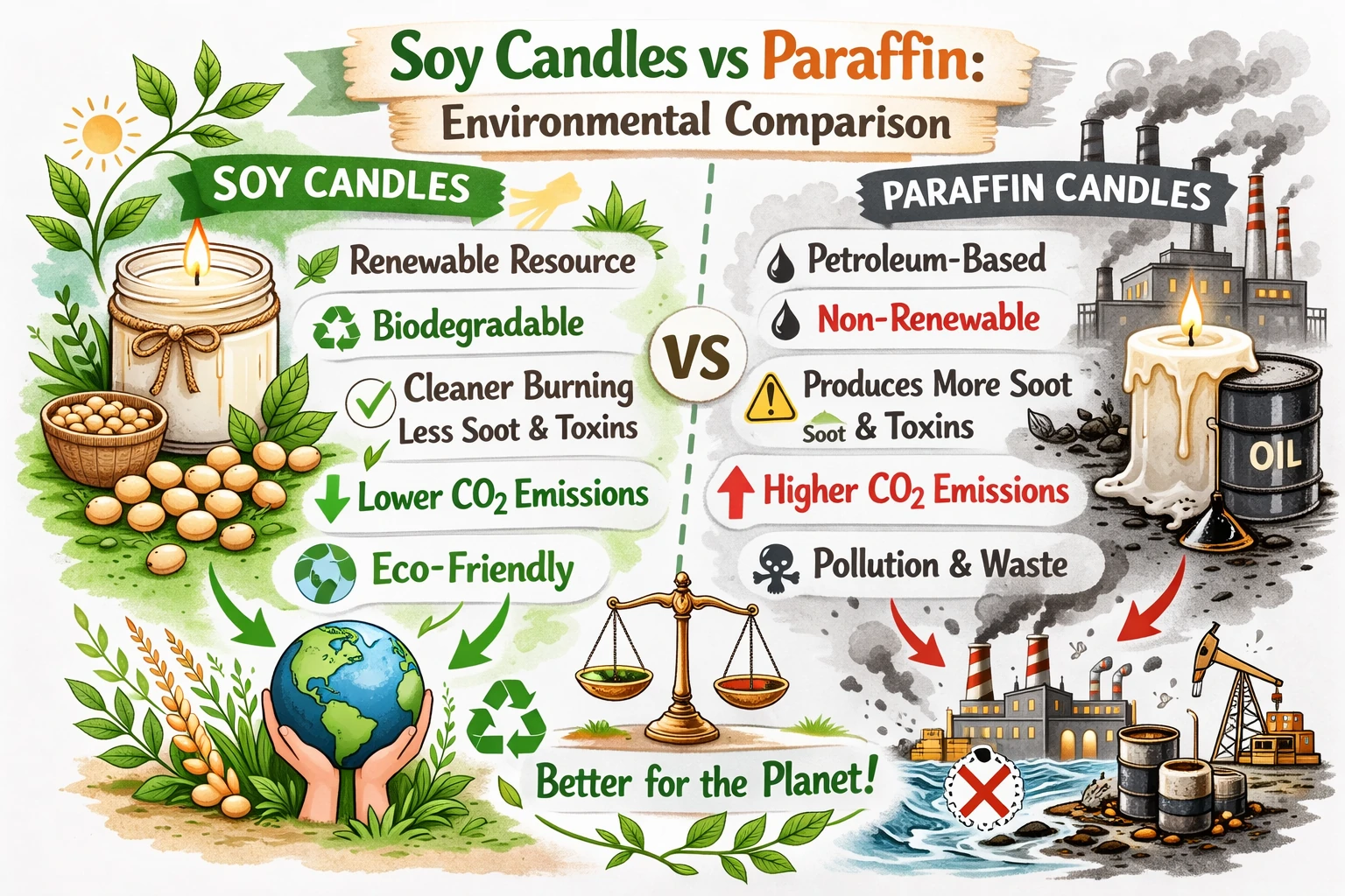 Soy Candles vs Paraffin: Environmental Comparison