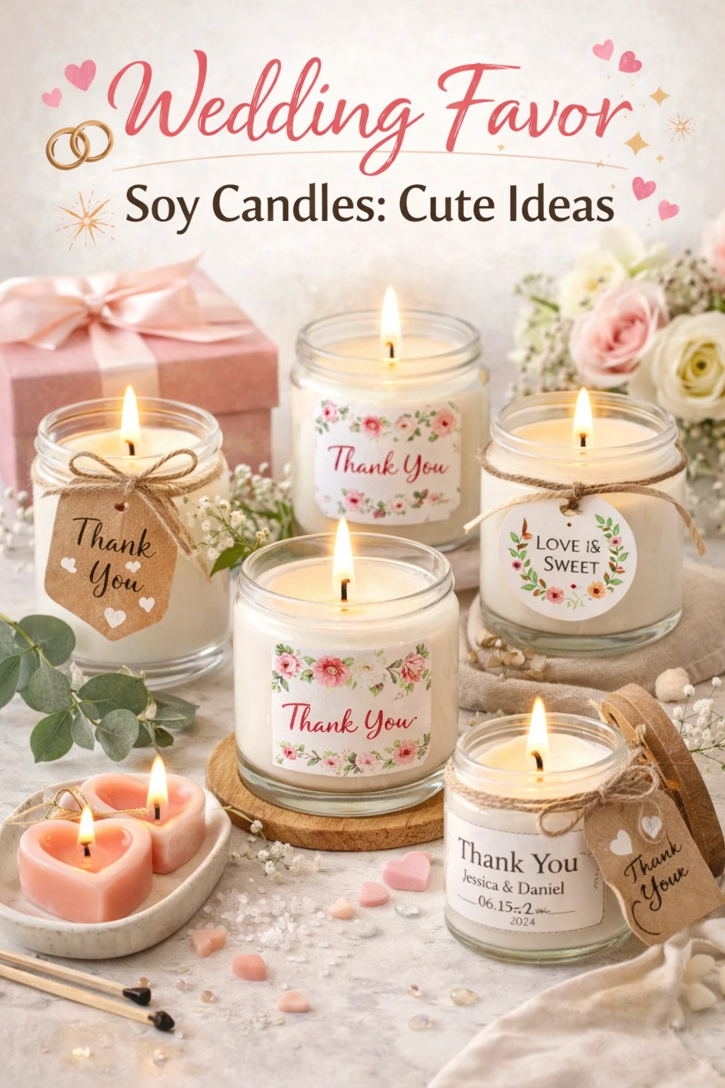 Wedding Favor Soy Candles: Cute Ideas