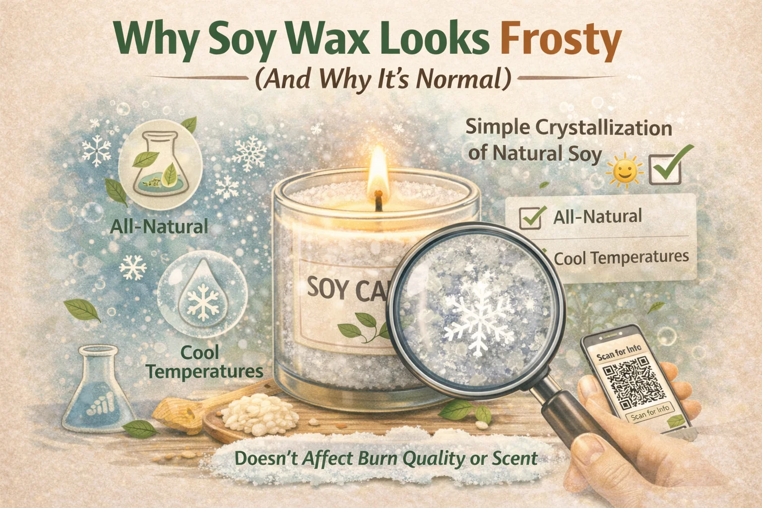 Kodėl Soja Vax atrodo Frosty (ir kodėl tai normalu)